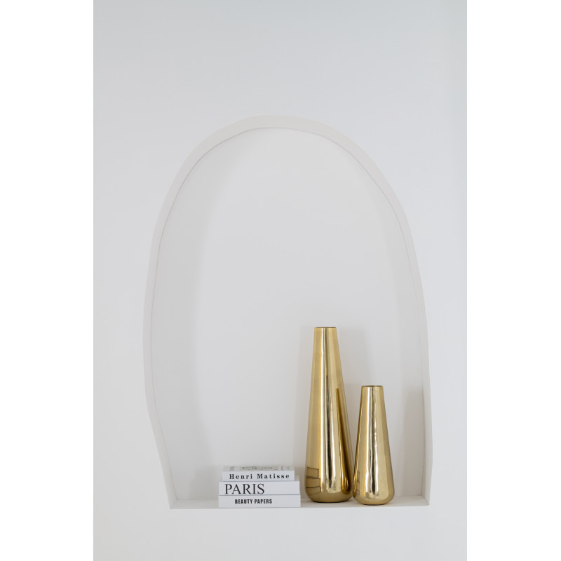 Grand Vase moderne chic Conique Hauteur 60 cm en Métal Doré Aurum - 2