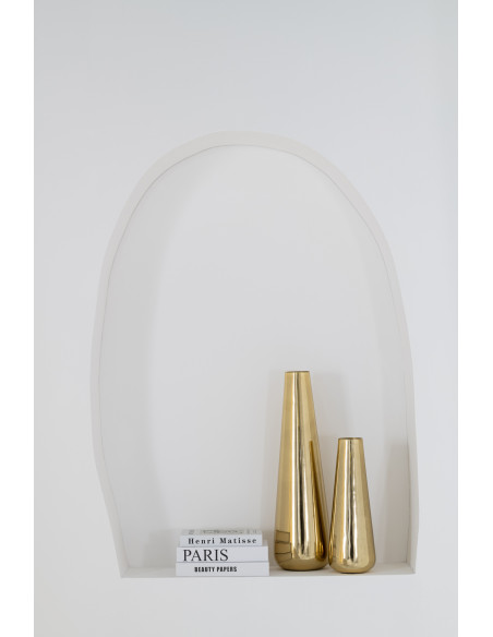 Grand Vase moderne chic Conique Hauteur 60 cm en Métal Doré Aurum - 2
