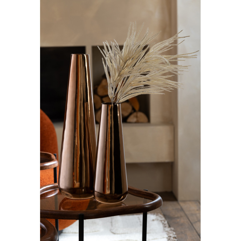 Grand Vase moderne chic Conique Hauteur 60 cm en Métal Rose doré Aurum - 2