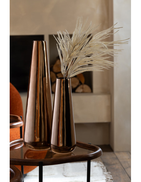 Grand Vase moderne chic Conique Hauteur 60 cm en Métal Rose doré Aurum - 2
