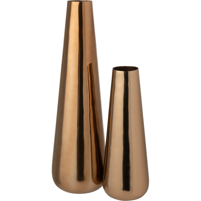 Grand Vase moderne chic Conique Hauteur 60 cm en Métal Rose doré Aurum - 3