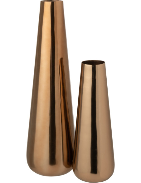 Grand Vase moderne chic Conique Hauteur 60 cm en Métal Rose doré Aurum - 3