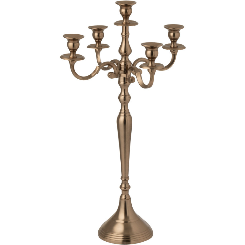 Grand Chandelier moderne chic 5 branches Hauteur 63 cm en Métal Rosé doré Orfiora - 1