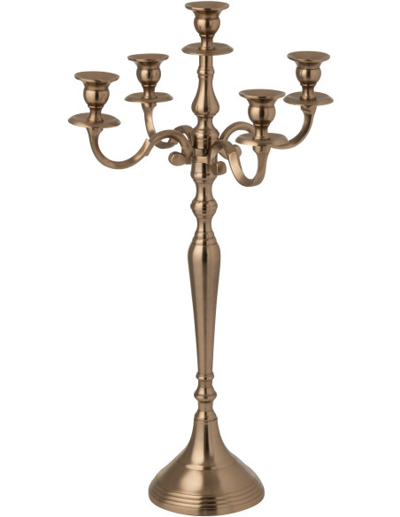 Grand Chandelier moderne chic 5 branches Hauteur 63 cm en Métal Rosé doré Orfiora - 1