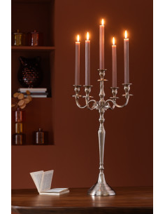 Grand Chandelier moderne chic 5 branches Hauteur 63 cm en Métal Rosé doré Orfiora - 2