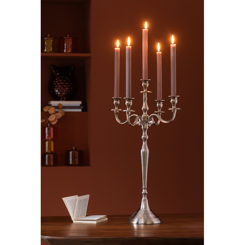 Grand Chandelier moderne chic 5 branches Hauteur 63 cm en Métal Rosé doré Orfiora - 2