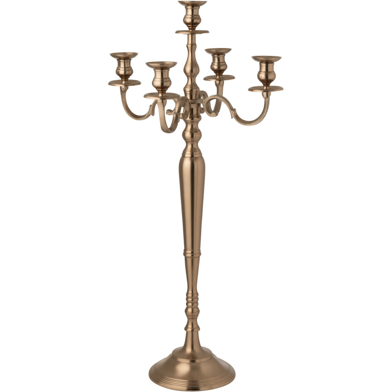 Grand Chandelier moderne chic 5 branches Hauteur 98 cm en Métal Rosé doré Orfiora - 1