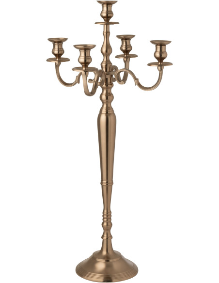 Grand Chandelier moderne chic 5 branches Hauteur 98 cm en Métal Rosé doré Orfiora - 1