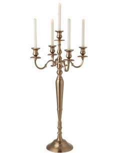 Grand Chandelier moderne chic 5 branches Hauteur 98 cm en Métal Rosé doré Orfiora - 2