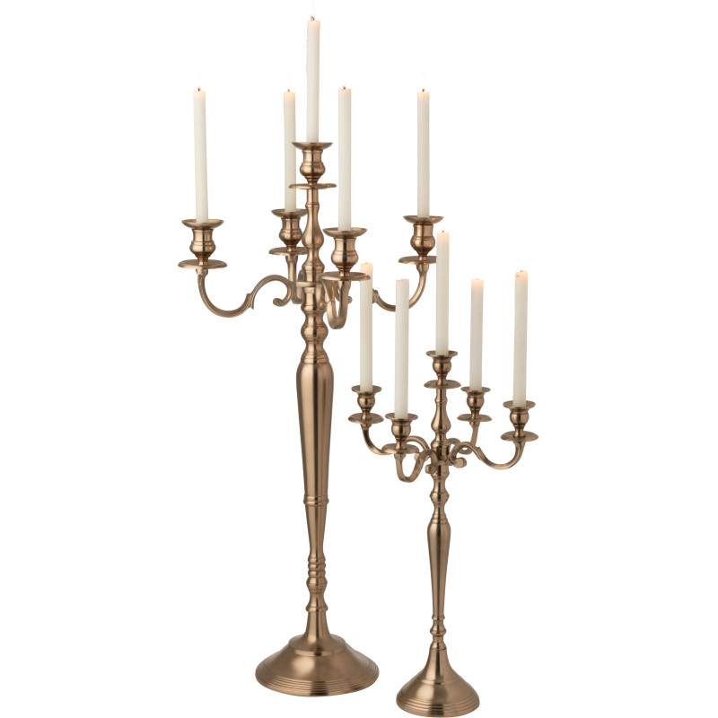 Grand Chandelier moderne chic 5 branches Hauteur 98 cm en Métal Rosé doré Orfiora - 3