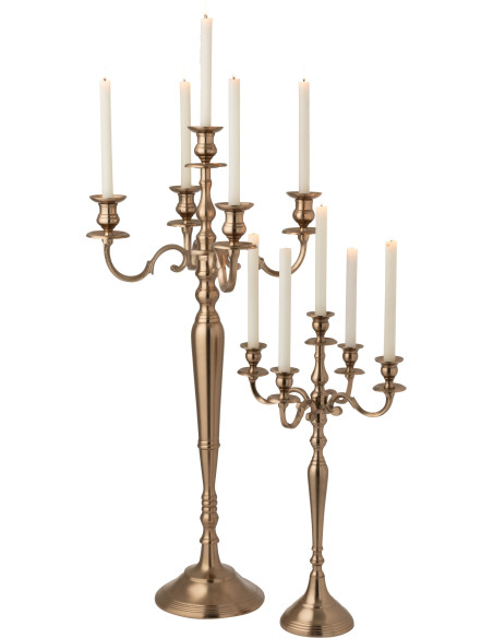 Grand Chandelier moderne chic 5 branches Hauteur 98 cm en Métal Rosé doré Orfiora - 3