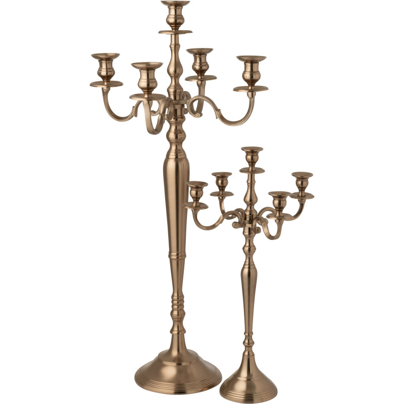 Grand Chandelier moderne chic 5 branches Hauteur 98 cm en Métal Rosé doré Orfiora - 4
