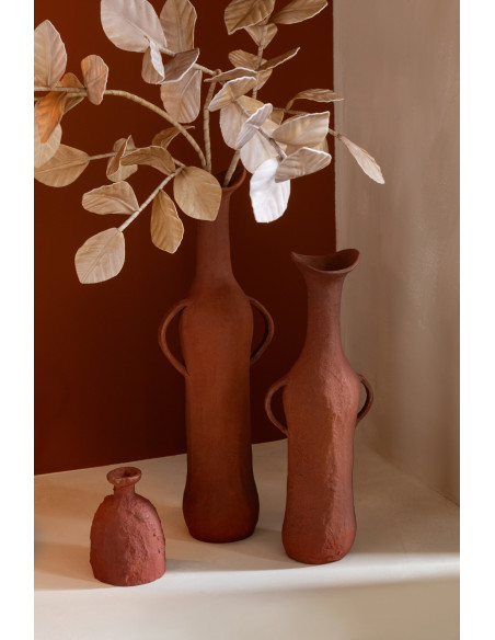 Vase antique avec anses Amphore Hauteur 40 cm en Métal Terracotta Terraya - 2