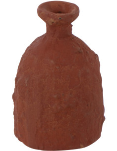 Vase soliflore antique Flacon Hauteur 14 cm en Métal Terracotta Terraya - 1