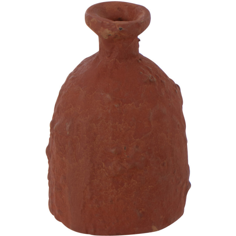 Vase soliflore antique Flacon Hauteur 14 cm en Métal Terracotta Terraya - 1