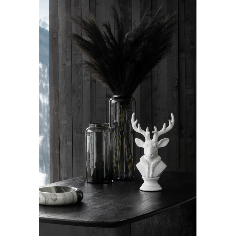 Grande Statue déco Buste de Cerf Hauteur 38 cm en Résine Blanc Herval - 2