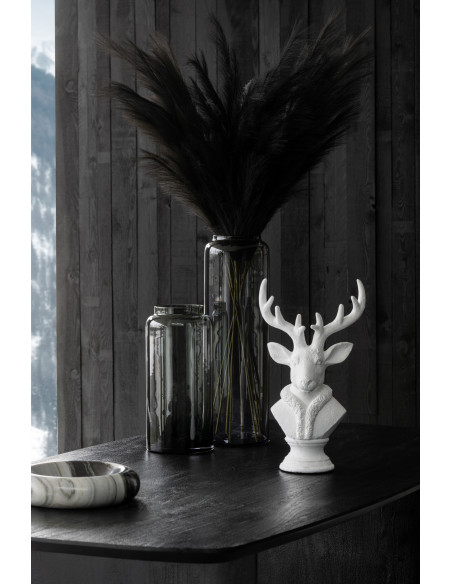 Grande Statue déco Buste de Cerf Hauteur 38 cm en Résine Blanc Herval - 2