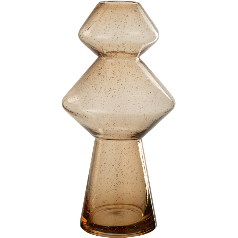 Vase original moderne Hauteur 35 cm en Verre Ambré Totem - 1