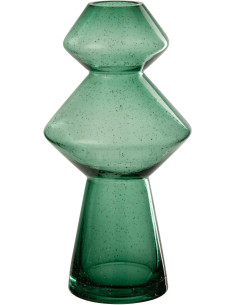 Vase original moderne Hauteur 35 cm en Verre Vert émeraude Totem - 1