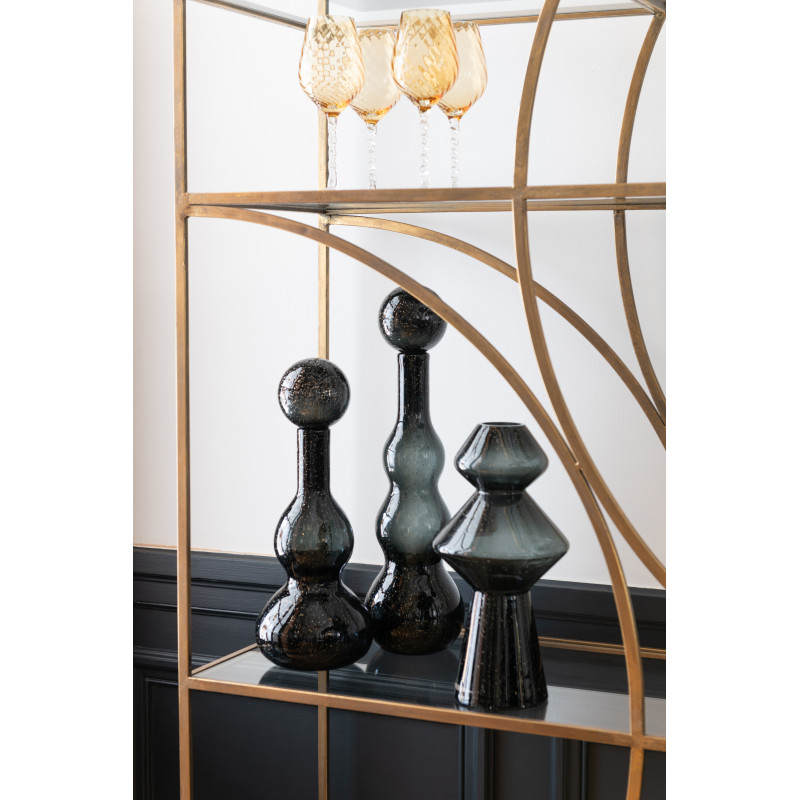 Vase original moderne Hauteur 35 cm en Verre Noir Totem - 2