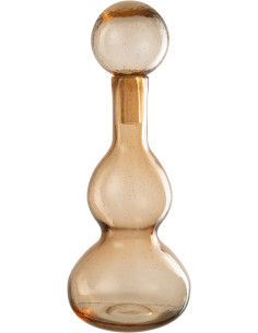 Grande Bouteille déco Flacon moderne Hauteur 42 cm en Verre Ambré Carol - 1