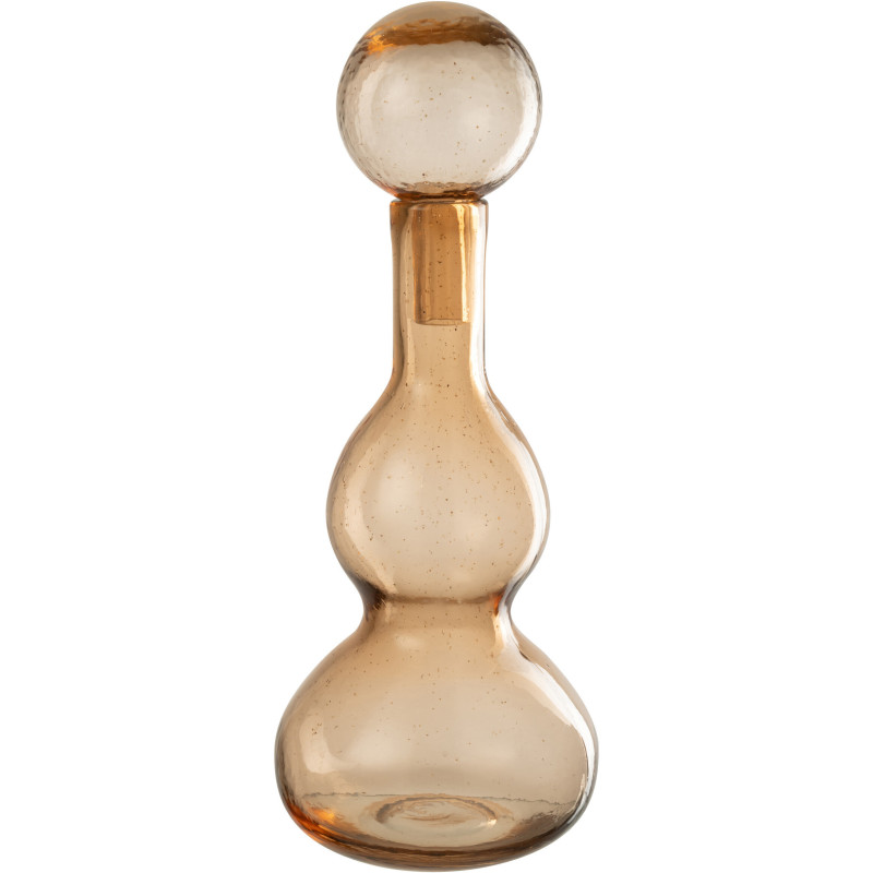 Grande Bouteille déco Flacon moderne Hauteur 42 cm en Verre Ambré Carol - 1