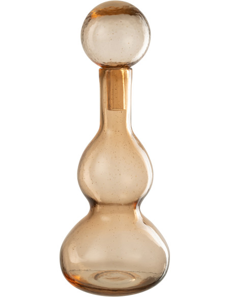 Grande Bouteille déco Flacon moderne Hauteur 42 cm en Verre Ambré Carol - 1