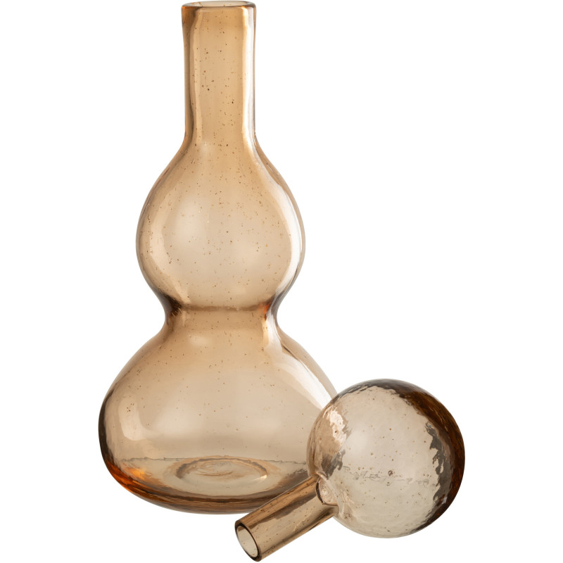 Grande Bouteille déco Flacon moderne Hauteur 42 cm en Verre Ambré Carol - 3