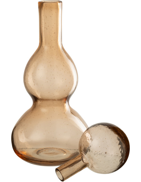 Grande Bouteille déco Flacon moderne Hauteur 42 cm en Verre Ambré Carol - 3