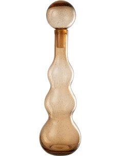 Grande Bouteille déco Flacon moderne Hauteur 52 cm en Verre Ambré Carol - 1