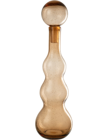 Grande Bouteille déco Flacon moderne Hauteur 52 cm en Verre Ambré Carol - 1