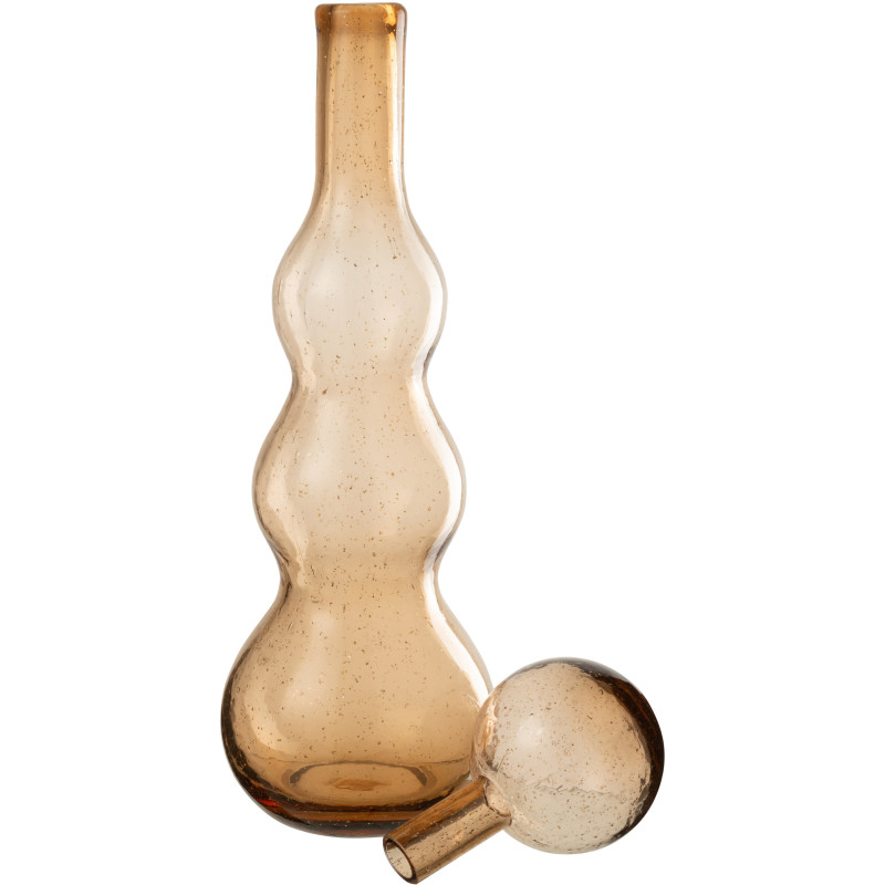 Grande Bouteille déco Flacon moderne Hauteur 52 cm en Verre Ambré Carol - 3