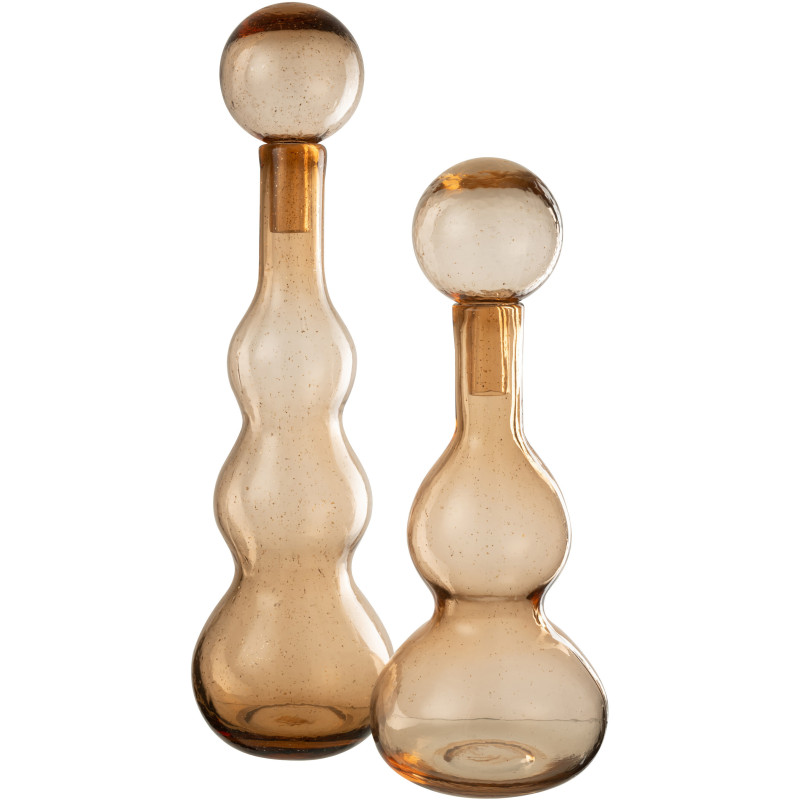 Grande Bouteille déco Flacon moderne Hauteur 52 cm en Verre Ambré Carol - 4