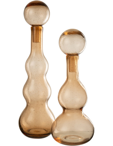 Grande Bouteille déco Flacon moderne Hauteur 52 cm en Verre Ambré Carol - 4