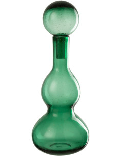 Grande Bouteille déco Flacon moderne Hauteur 42 cm en Verre Vert Carol - 1