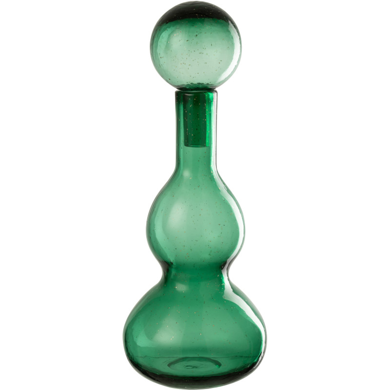 Grande Bouteille déco Flacon moderne Hauteur 42 cm en Verre Vert Carol - 1