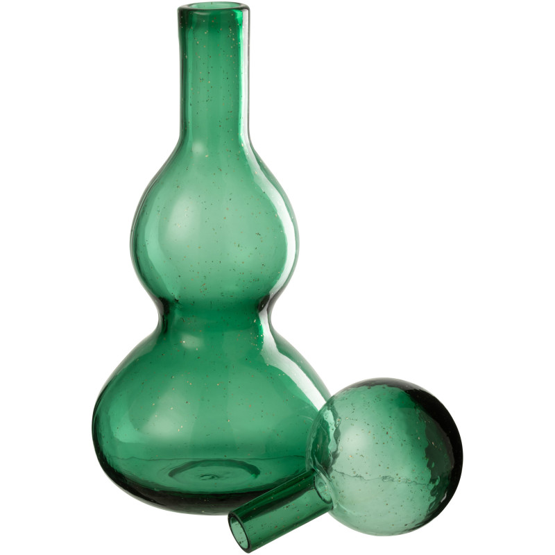 Grande Bouteille déco Flacon moderne Hauteur 42 cm en Verre Vert Carol - 3