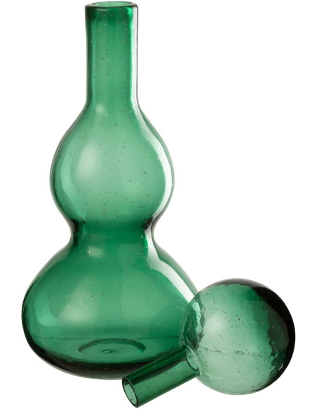 Grande Bouteille déco Flacon moderne Hauteur 42 cm en Verre Vert Carol - 3