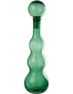 Grande Bouteille déco Flacon moderne Hauteur 52 cm en Verre Vert Carol - 1