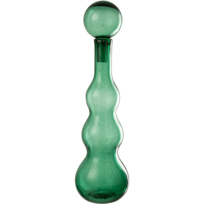 Grande Bouteille déco Flacon moderne Hauteur 52 cm en Verre Vert Carol - 1