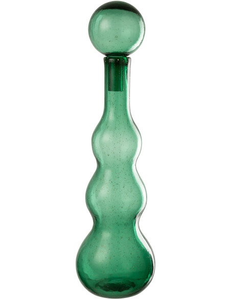 Grande Bouteille déco Flacon moderne Hauteur 52 cm en Verre Vert Carol - 1