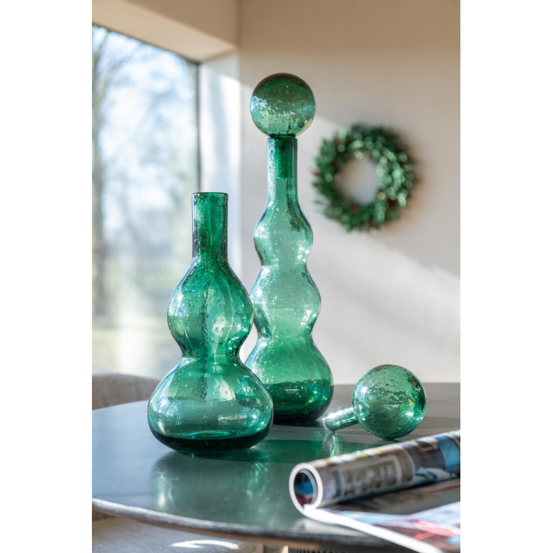 Grande Bouteille déco Flacon moderne Hauteur 52 cm en Verre Vert Carol - 2