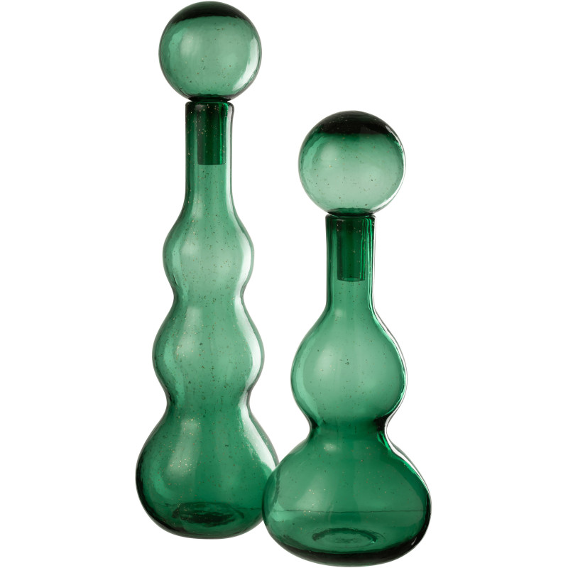 Grande Bouteille déco Flacon moderne Hauteur 52 cm en Verre Vert Carol - 4