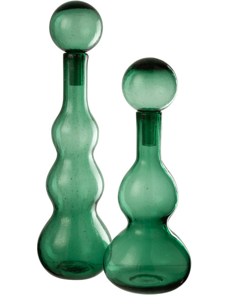 Grande Bouteille déco Flacon moderne Hauteur 52 cm en Verre Vert Carol - 4
