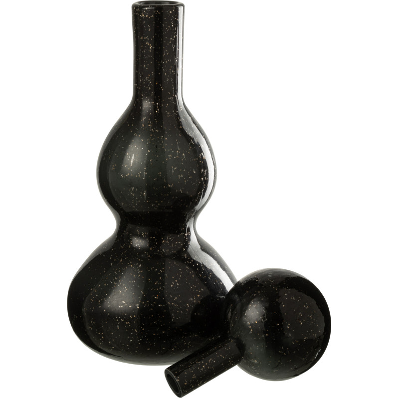 Grande Bouteille déco Flacon moderne Hauteur 42 cm en Verre Noir Carol - 2