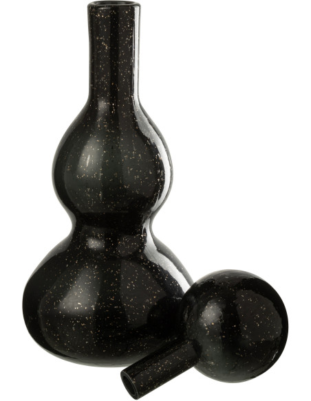 Grande Bouteille déco Flacon moderne Hauteur 42 cm en Verre Noir Carol - 2