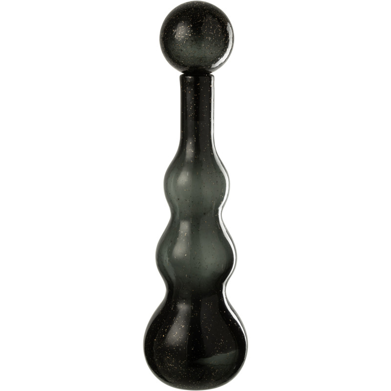 Grande Bouteille déco Flacon moderne Hauteur 52 cm en Verre Noir Carol - 1