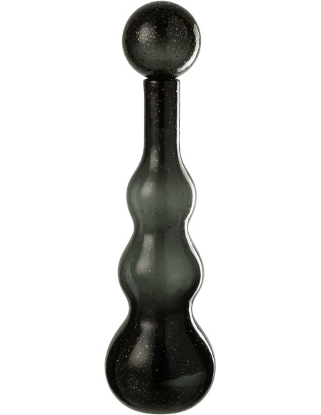Grande Bouteille déco Flacon moderne Hauteur 52 cm en Verre Noir Carol - 1