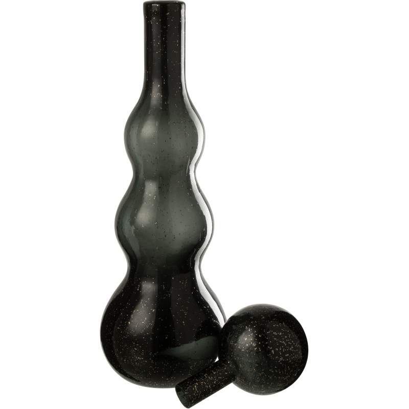 Grande Bouteille déco Flacon moderne Hauteur 52 cm en Verre Noir Carol - 3