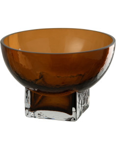 Vide poches moderne Rond Diamètre 20 cm en Verre Marron Carol - 1